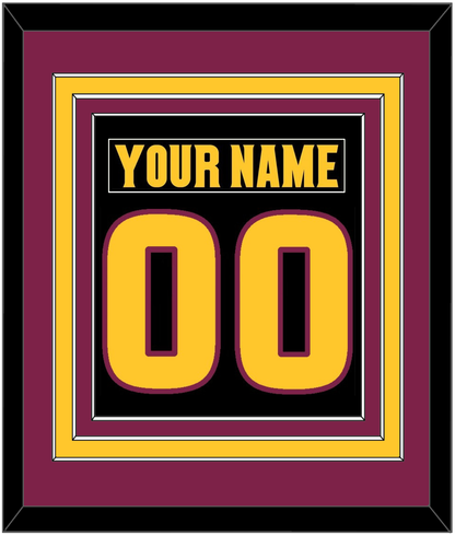 Arizona State Hockey Nameplate & Number (Back) Combined - Alternate Black (2018-2024) - Premier Tier 3