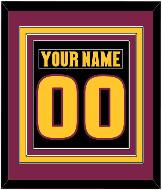 Arizona State Hockey Nameplate & Number (Back) Combined - Alternate Black (2018-2024) - Premier Tier 3