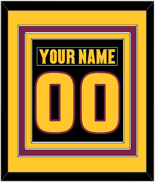 Arizona State Hockey Nameplate & Number (Back) Combined - Alternate Black (2018-2024) - Premier Tier 4