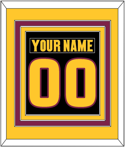 Arizona State Hockey Nameplate & Number (Back) Combined - Alternate Black (2018-2024) - Premier Tier 4