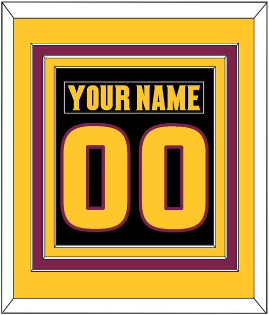 Arizona State Hockey Nameplate & Number (Back) Combined - Alternate Black (2018-2024) - Premier Tier 4