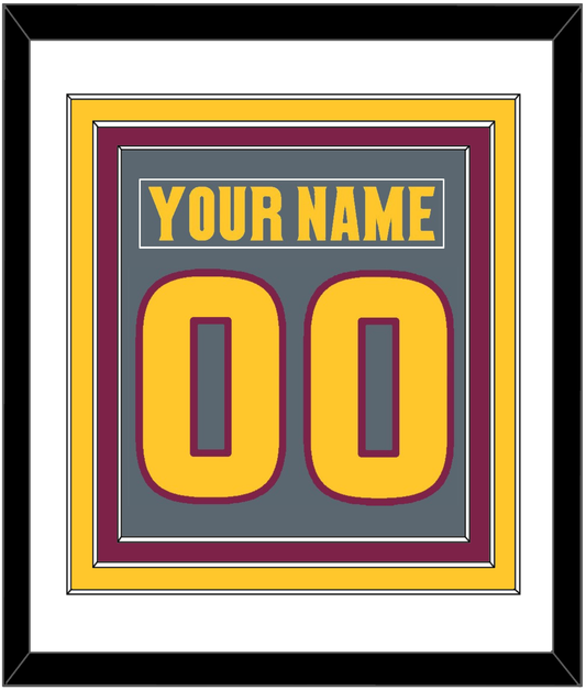 Arizona State Hockey Nameplate & Number (Back) Combined - Alternate Dark Gray (2019-2024) - Premier Tier 1