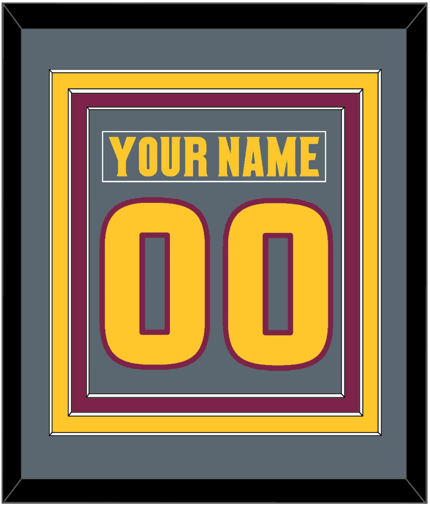 Arizona State Hockey Nameplate & Number (Back) Combined - Alternate Dark Gray (2019-2024) - Premier Tier 2