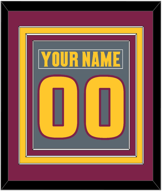 Arizona State Hockey Nameplate & Number (Back) Combined - Alternate Dark Gray (2019-2024) - Premier Tier 3