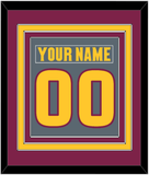 Arizona State Hockey Nameplate & Number (Back) Combined - Alternate Dark Gray (2019-2024) - Triple Mat 3