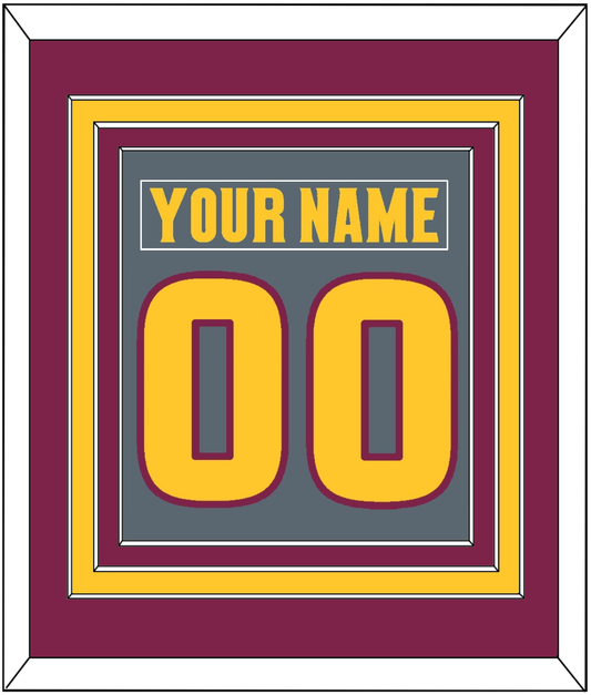 Arizona State Hockey Nameplate & Number (Back) Combined - Alternate Dark Gray (2019-2024) - Premier Tier 3