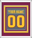 Arizona State Hockey Nameplate & Number (Back) Combined - Alternate Dark Gray (2019-2024) - Triple Mat 3