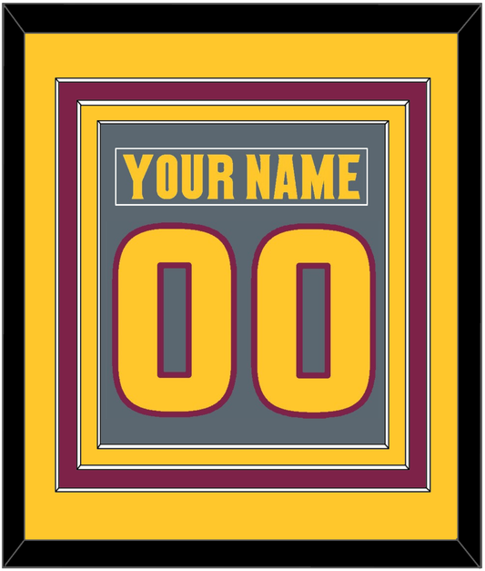 Arizona State Hockey Nameplate & Number (Back) Combined - Alternate Dark Gray (2019-2024) - Premier Tier 4