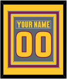 Arizona State Hockey Nameplate & Number (Back) Combined - Alternate Dark Gray (2019-2024) - Triple Mat 4