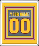 Arizona State Hockey Nameplate & Number (Back) Combined - Alternate Dark Gray (2019-2024) - Triple Mat 4