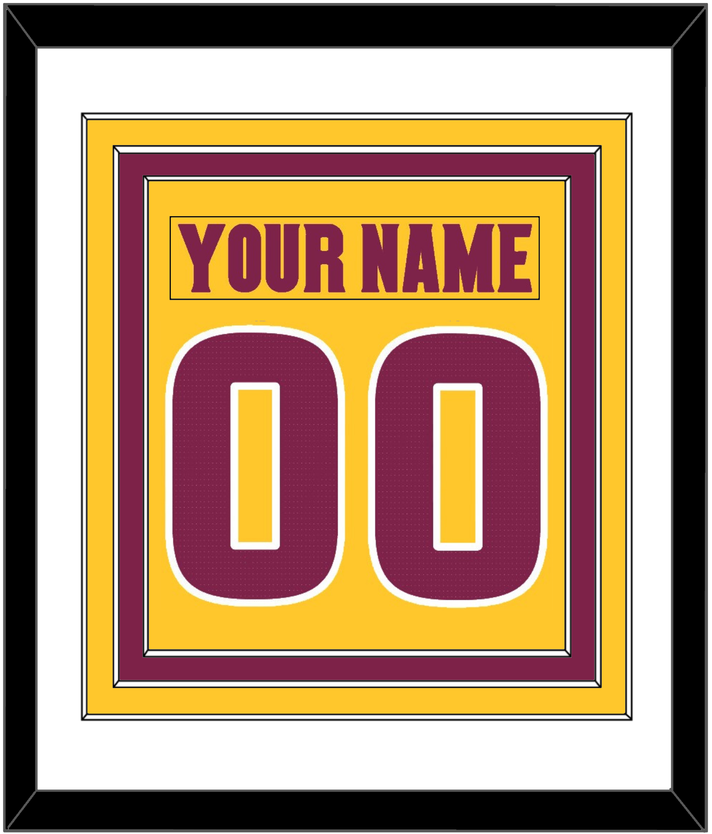 Arizona State Hockey Nameplate & Number (Back) Combined - Heritage Gold (2019-2024) - Premier Tier 1