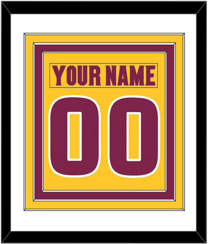 Arizona State Hockey Nameplate & Number (Back) Combined - Heritage Gold (2019-2024) - Premier Tier 1
