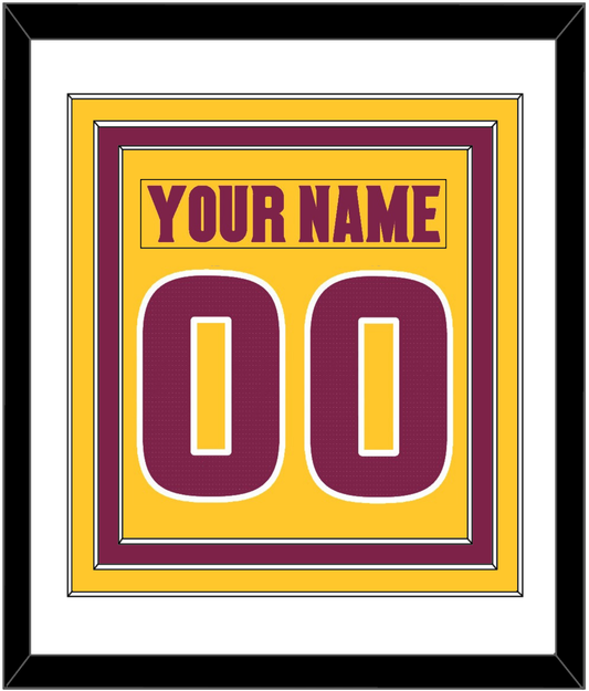 Arizona State Hockey Nameplate & Number (Back) Combined - Heritage Gold (2019-2024) - Premier Tier 1