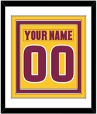 Arizona State Hockey Nameplate & Number (Back) Combined - Heritage Gold (2019-2024) - Triple Mat 1
