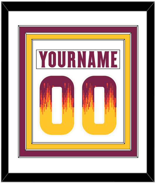Arizona State Hockey Nameplate & Number (Back) Combined - Home White Digiflame (2022-2024) - Premier Tier 1