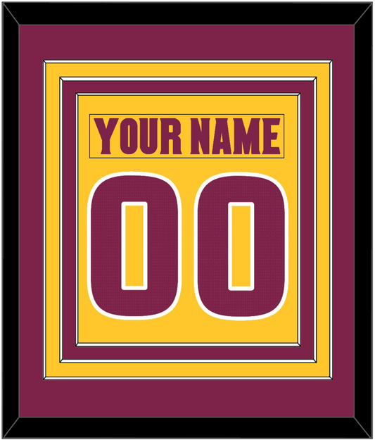 Arizona State Hockey Nameplate & Number (Back) Combined - Heritage Gold (2019-2024) - Premier Tier 2