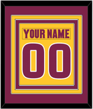 Arizona State Hockey Nameplate & Number (Back) Combined - Heritage Gold (2019-2024) - Triple Mat 2