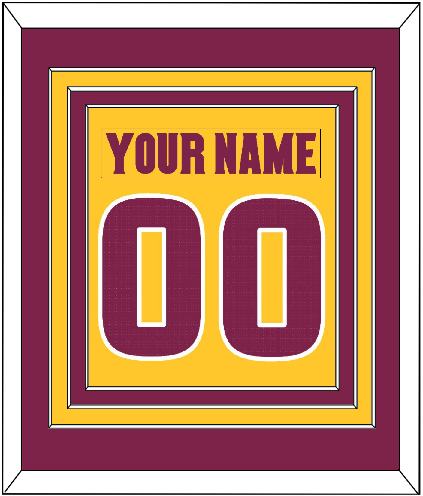 Arizona State Hockey Nameplate & Number (Back) Combined - Heritage Gold (2019-2024) - Premier Tier 2