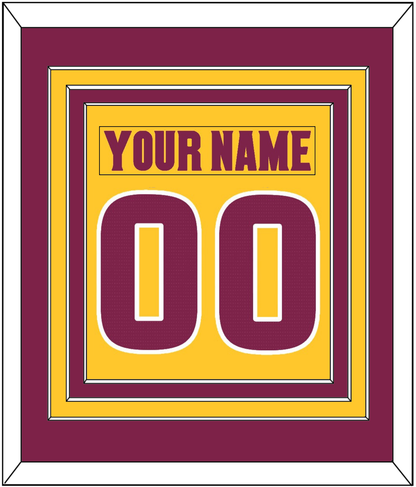 Arizona State Hockey Nameplate & Number (Back) Combined - Heritage Gold (2019-2024) - Premier Tier 2