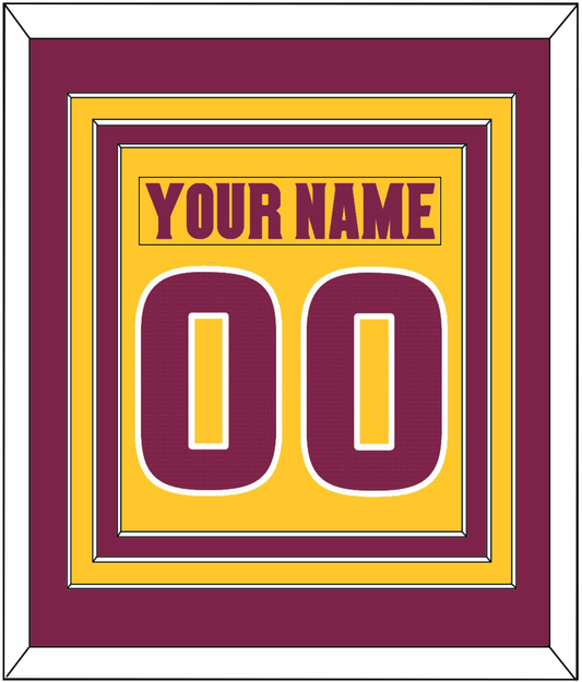 Arizona State Hockey Nameplate & Number (Back) Combined - Heritage Gold (2019-2024) - Premier Tier 2