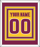 Arizona State Hockey Nameplate & Number (Back) Combined - Heritage Gold (2019-2024) - Triple Mat 2