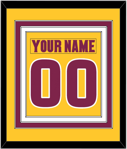 Arizona State Hockey Nameplate & Number (Back) Combined - Heritage Gold (2019-2024) - Premier Tier 3