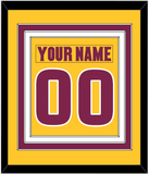 Arizona State Hockey Nameplate & Number (Back) Combined - Heritage Gold (2019-2024) - Triple Mat 3