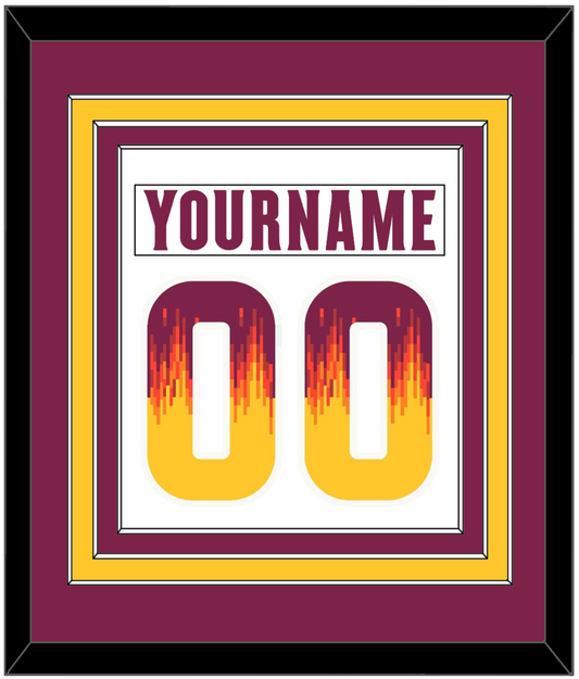 Arizona State Hockey Nameplate & Number (Back) Combined - Home White Digiflame (2022-2024) - Premier Tier 2