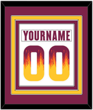 Arizona State Hockey Nameplate & Number (Back) Combined - Home White Digiflame (2022-2024) - Triple Mat 2