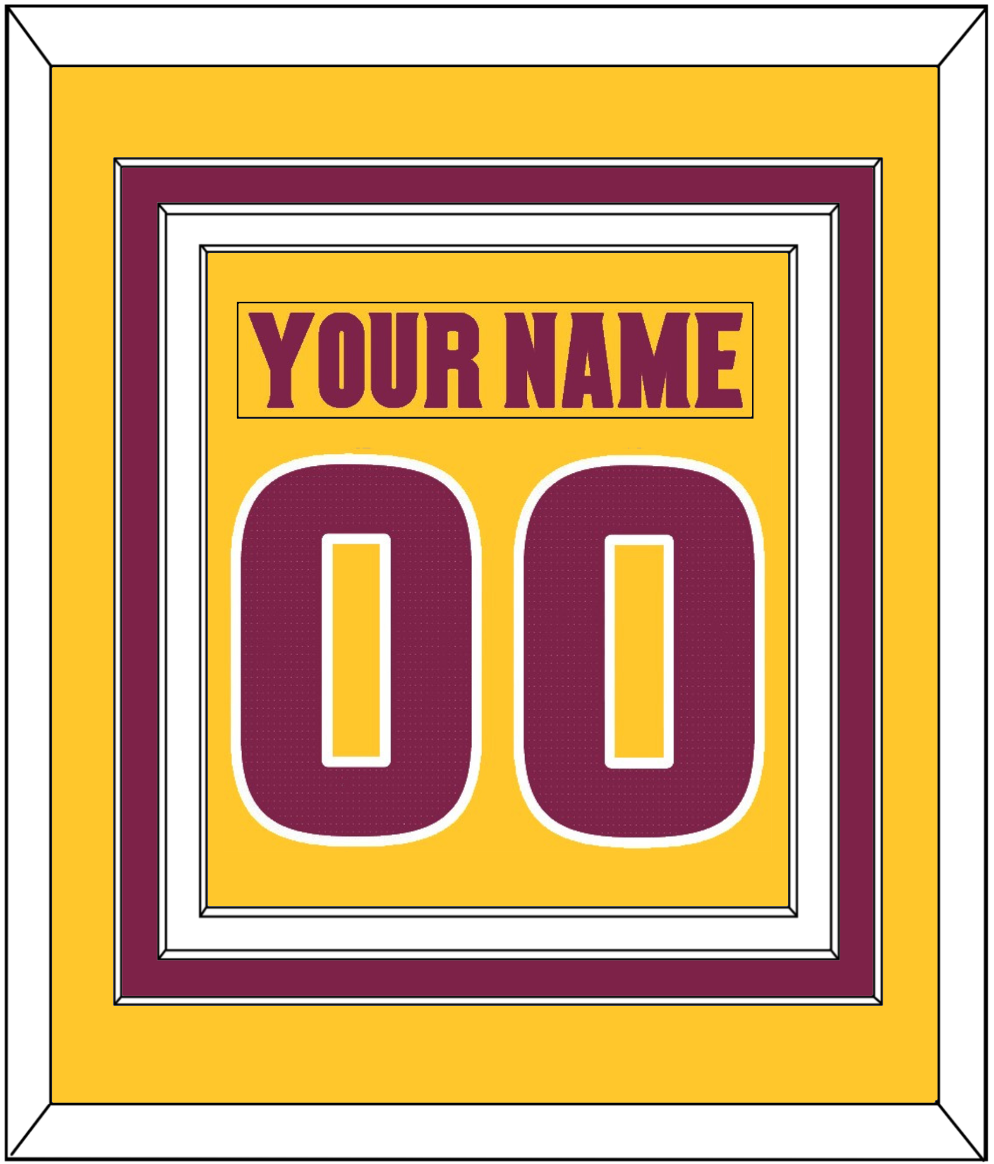 Arizona State Hockey Nameplate & Number (Back) Combined - Heritage Gold (2019-2024) - Premier Tier 3