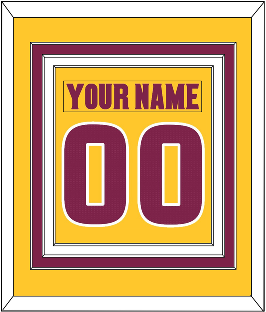 Arizona State Hockey Nameplate & Number (Back) Combined - Heritage Gold (2019-2024) - Premier Tier 3
