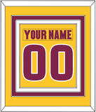 Arizona State Hockey Nameplate & Number (Back) Combined - Heritage Gold (2019-2024) - Triple Mat 3