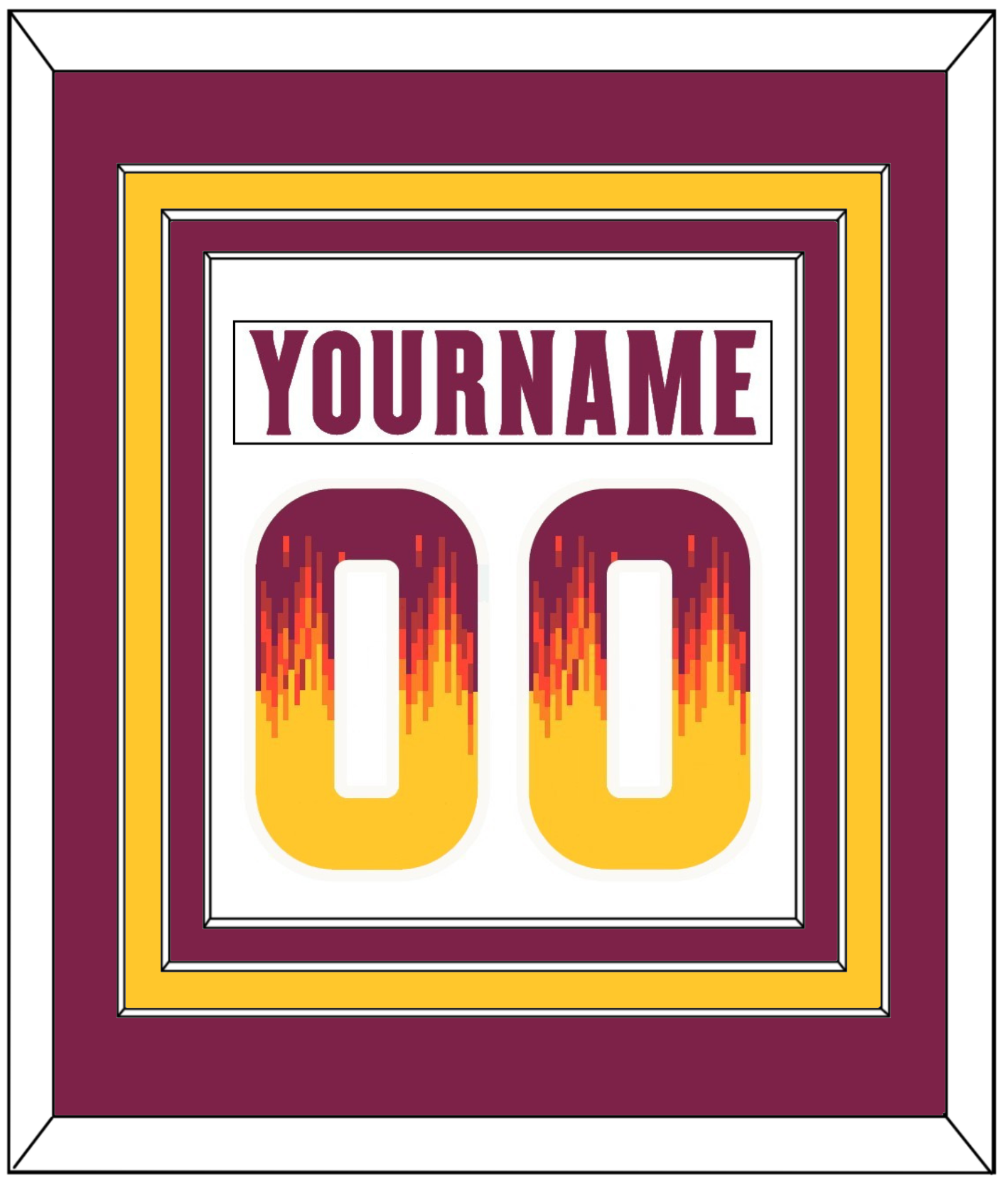 Arizona State Hockey Nameplate & Number (Back) Combined - Home White Digiflame (2022-2024) - Premier Tier 2