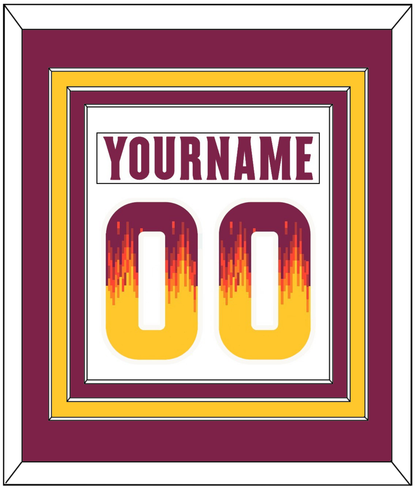 Arizona State Hockey Nameplate & Number (Back) Combined - Home White Digiflame (2022-2024) - Premier Tier 2