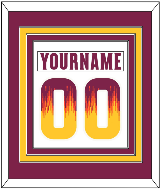 Arizona State Hockey Nameplate & Number (Back) Combined - Home White Digiflame (2022-2024) - Premier Tier 2