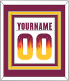 Arizona State Hockey Nameplate & Number (Back) Combined - Home White Digiflame (2022-2024) - Triple Mat 2