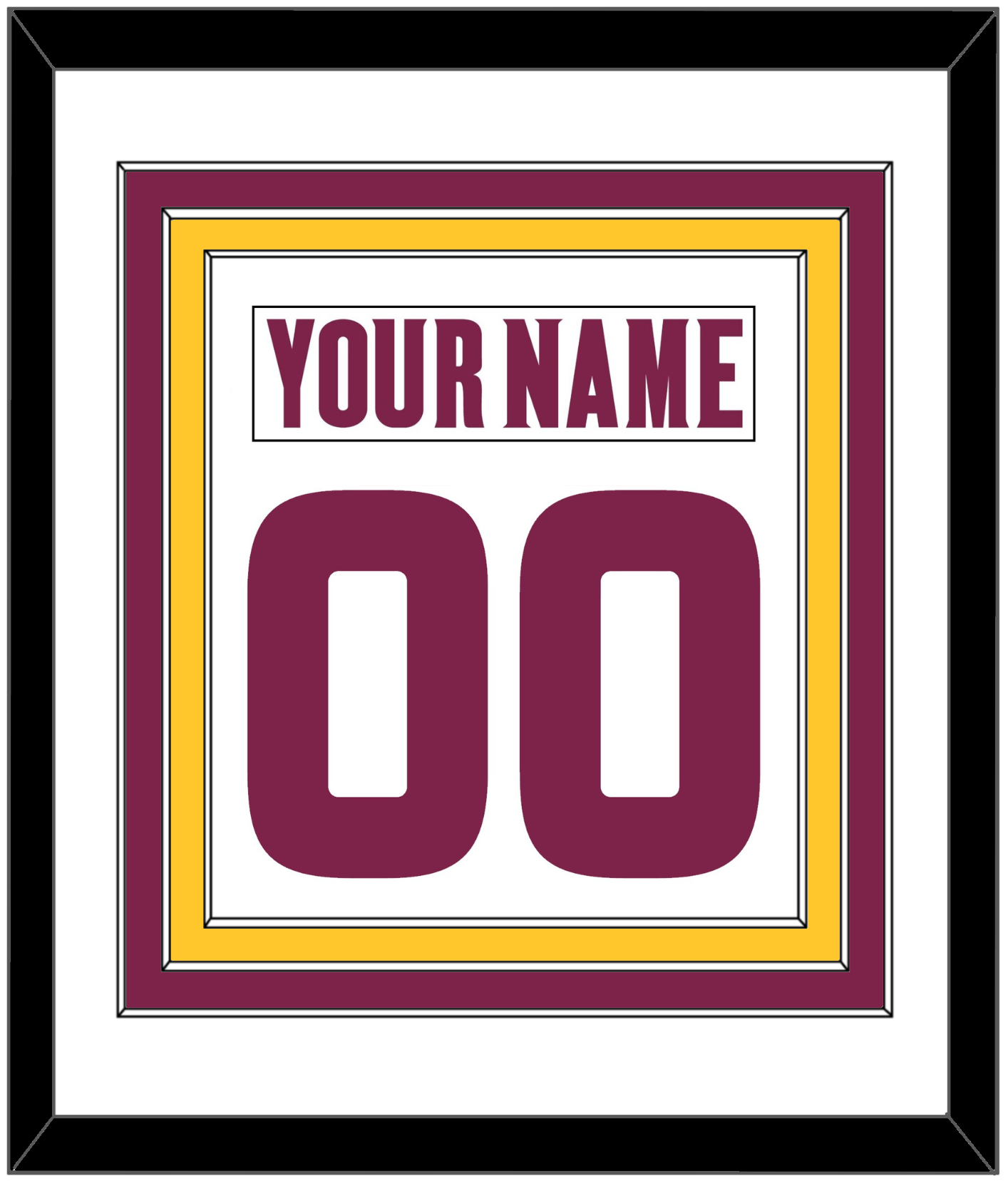 Arizona State Hockey Nameplate & Number (Back) Combined - Home White (2021-2022) - Premier Tier 1