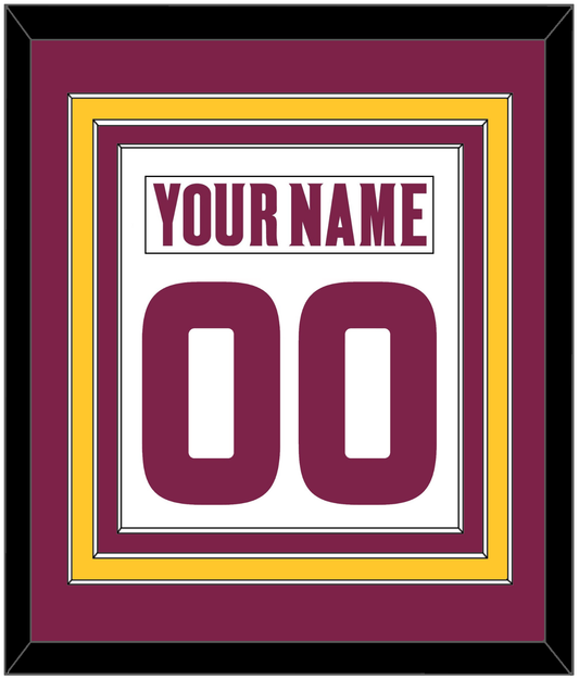 Arizona State Hockey Nameplate & Number (Back) Combined - Home White (2021-2022) - Premier Tier 2