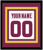 Arizona State Hockey Nameplate & Number (Back) Combined - Home White (2021-2022) - Triple Mat 2