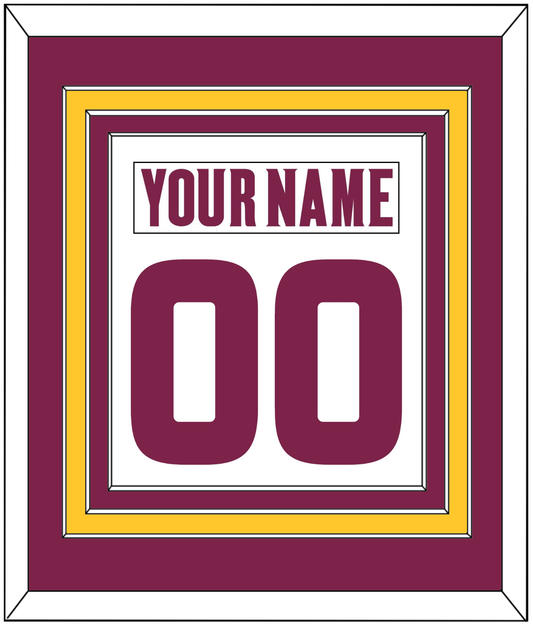Arizona State Hockey Nameplate & Number (Back) Combined - Home White (2021-2022) - Premier Tier 2