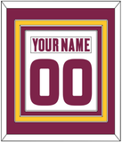 Arizona State Hockey Nameplate & Number (Back) Combined - Home White (2021-2022) - Triple Mat 2