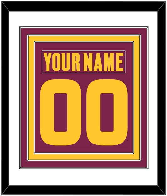 Arizona State Hockey Nameplate & Number (Back) Combined - Road Maroon (2021-2023) - Premier Tier 1