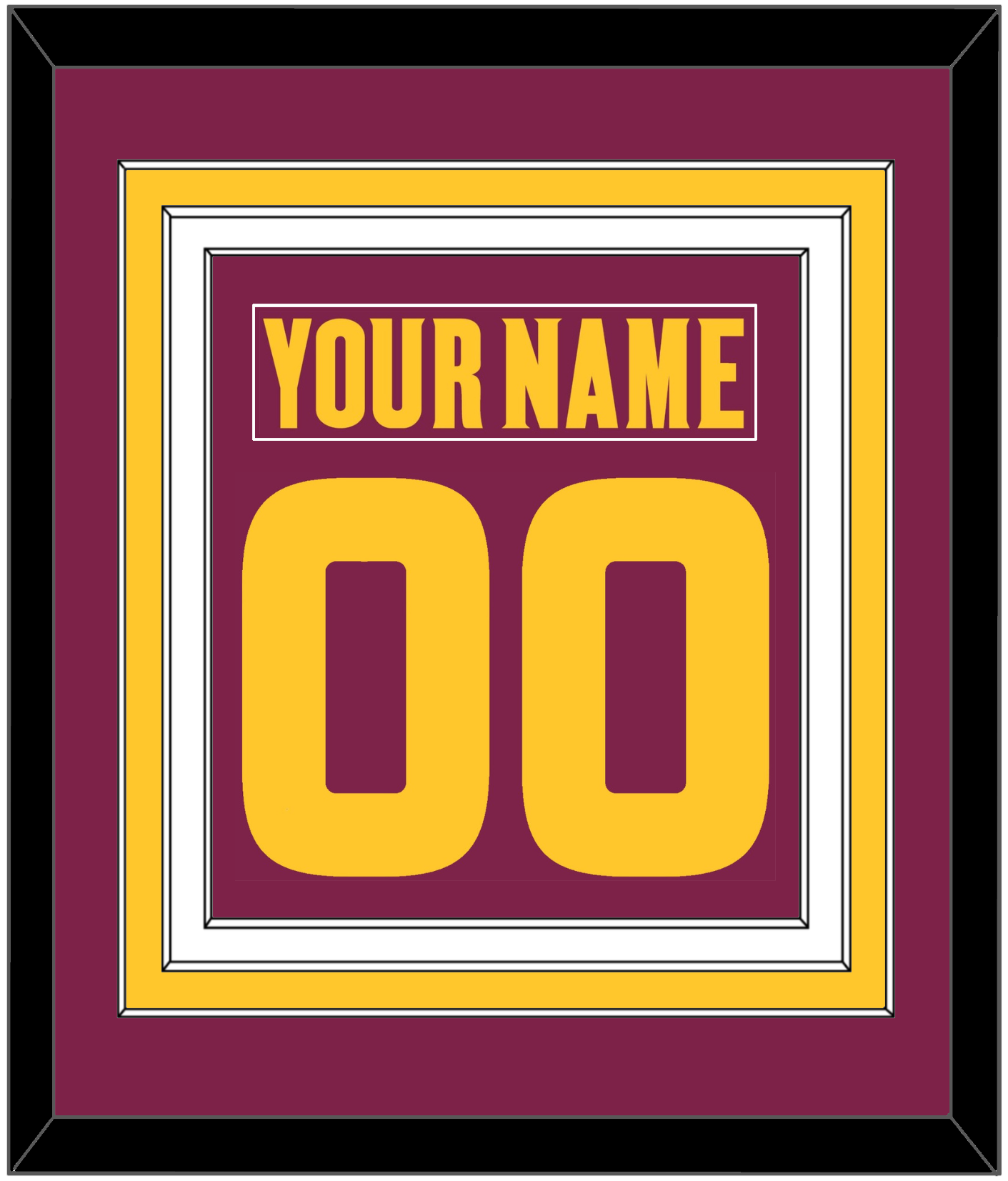 Arizona State Hockey Nameplate & Number (Back) Combined - Road Maroon (2021-2023) - Premier Tier 2