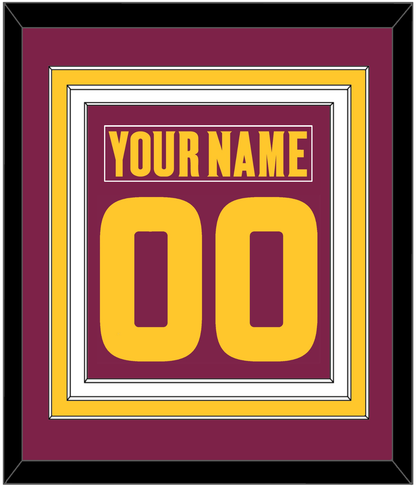 Arizona State Hockey Nameplate & Number (Back) Combined - Road Maroon (2021-2023) - Premier Tier 2