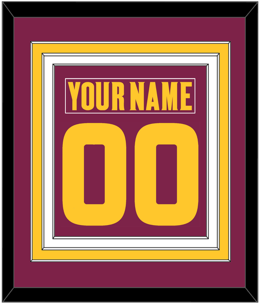 Arizona State Hockey Nameplate & Number (Back) Combined - Road Maroon (2021-2023) - Premier Tier 2