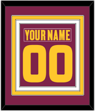 Arizona State Hockey Nameplate & Number (Back) Combined - Road Maroon (2021-2023) - Triple Mat 2