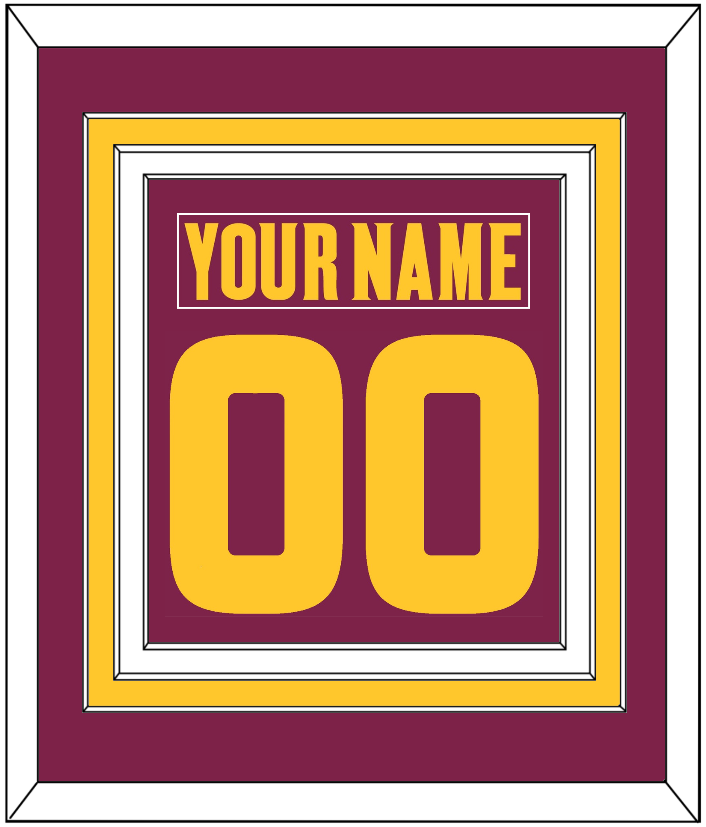 Arizona State Hockey Nameplate & Number (Back) Combined - Road Maroon (2021-2023) - Premier Tier 2