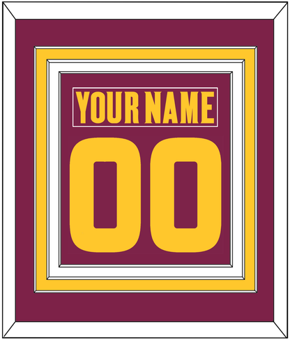 Arizona State Hockey Nameplate & Number (Back) Combined - Road Maroon (2021-2023) - Premier Tier 2