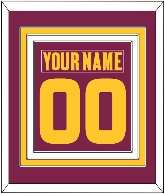 Arizona State Hockey Nameplate & Number (Back) Combined - Road Maroon (2021-2023) - Premier Tier 2