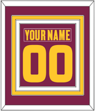Arizona State Hockey Nameplate & Number (Back) Combined - Road Maroon (2021-2023) - Triple Mat 2